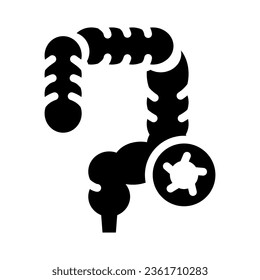 colon cancer solid icon illustration vector graphic