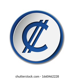 Colon currency symbol on colored circle flat icons, isolated on white. Costa Rican and Salvadoran Sign monetary unit. Financial, business and investment concept. Vector illustration
