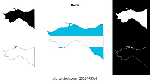 Conjunto de mapa de contorno del departamento de Colón