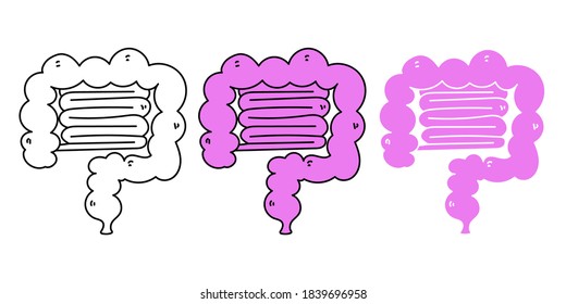 colon hand drawn design vector