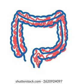 dois-pontos órgão humano ícone doodle esboço vetor. dois-pontos órgão humano sinal. símbolo isolado ilustração