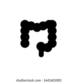 Colon icon in black flat shape design isolated on white background