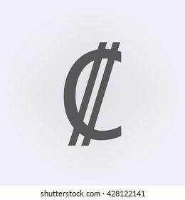 Colon icon , currency symbol . Vector illustration
