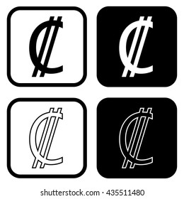 Colon icon , currency symbol . Vector illustration