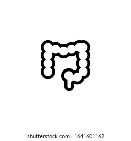 Colon icon in linear, outline style isolated on white background