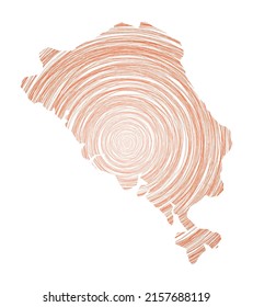 Colon Island map filled with concentric circles. Sketch style circles in the shape of the island. Vector Illustration.