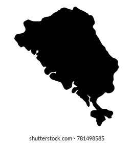 Colon Island map with an isolated black island outline. Vector illustration.