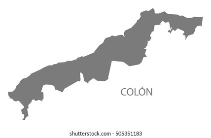 Colon Panama Map Grey