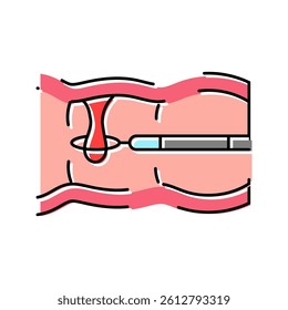 colon polyps gastroenterologist color icon vector. colon polyps gastroenterologist sign. isolated symbol illustration