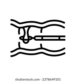colon pólipos gastroenterólogo vector de línea icono. signo gastroenterólogo de los pólipos de colon. símbolo de contorno aislado ilustración negra