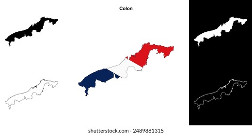 Colon province outline map set