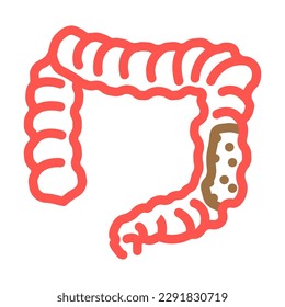 colon rectal cancer color icon vector. colon rectal cancer sign. isolated symbol illustration