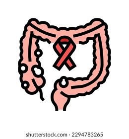 colon rectal cancer color icon vector. colon rectal cancer sign. isolated symbol illustration