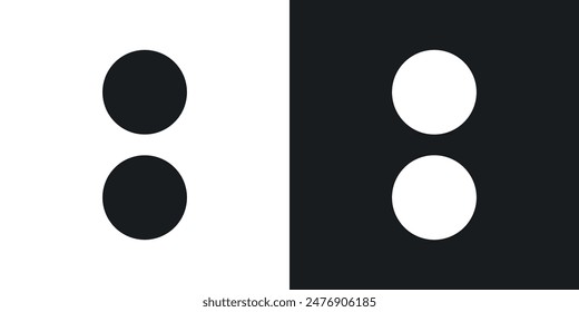 Colon sign collection on black and white background..