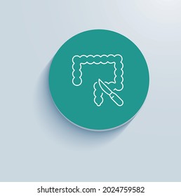 Diseño de vectores de iconos de cirugía de colon