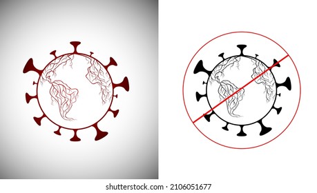colonavirus covid-19 on the globe vector
