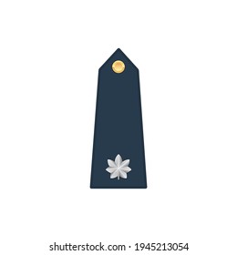 Colonel Lieutenant Military Stripe, Commander Rank Isolated Insignia Icon. Vector Commissioned Or Noncommissioned Officer Sign, Coast Guard Or Navy Commander. Marine Warrant Lieutenant Colonel