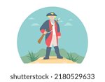 colonial design vector flat modern illustration