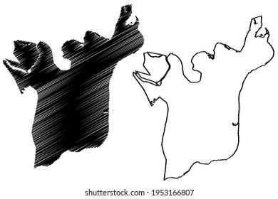 Colonial Heights City County, Commonwealth Of Virginia (Independent City, U.S. County, United States Of America) Map Vector Illustration, Scribble Sketch Colonial Heights Map