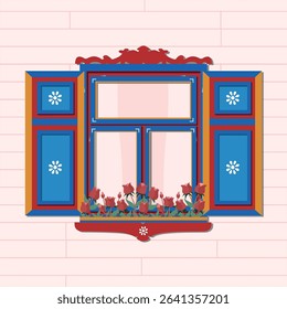 COLONIAL WINDOW OF A VILLAGE