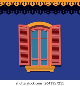 COLONIAL WINDOW OF A VILLAGE