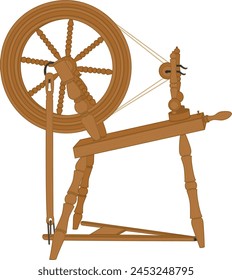 Colonial Wooden 3 Bein Spinnrad