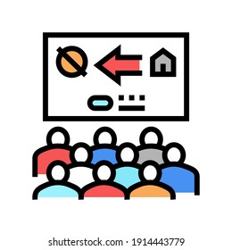 colonization presentation meeting color icon vector. colonization presentation meeting sign. isolated symbol illustration