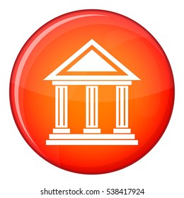 Colonnade icon in red circle isolated on white background vector illustration