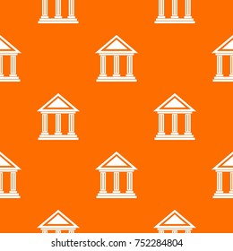 Colonnade pattern repeat seamless in orange color for any design. Vector geometric illustration
