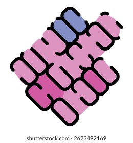 Colony of bacteria icon. Outline colony of bacteria vector icon color flat isolated