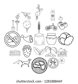 Colony icons set. Outline set of 25 colony vector icons for web isolated on white background