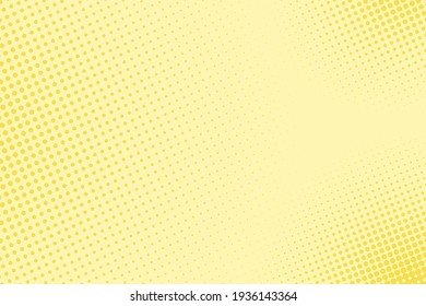 Color of 2021 year illuminating yellow halftone background. Abstract gradient vector background. Yellow dots halftone geometric texture. Simple design. Vector illustration