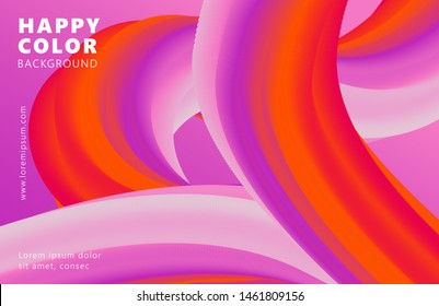 COLOR 3d abstract shape wave landscape BACKGROUND.  Gradients COVER - Vector