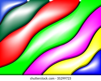 Color 3D bands. Vector Illustration.