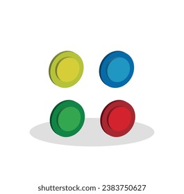 color 3d buttons set item