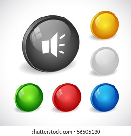 Color 3d buttons for web. Vector