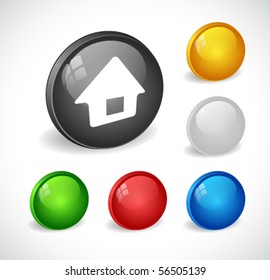 Color 3d buttons for web. Vector