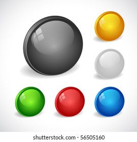 Color 3d buttons for web. Vector