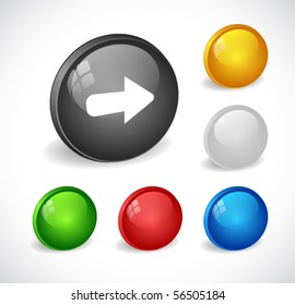 Color 3d buttons for web. Vector