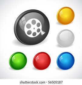 Color 3d buttons for web. Vector