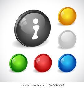 Color 3d buttons for web. Vector