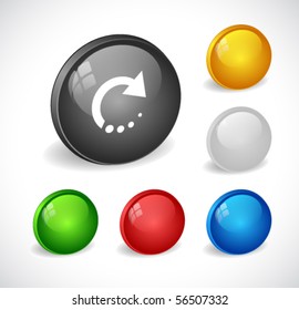 Color 3d buttons for web. Vector