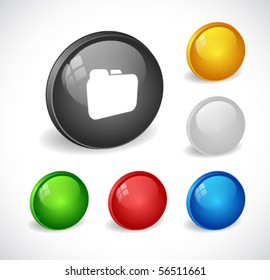 Color 3d buttons for web. Vector