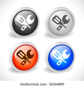Color 3d buttons for web. Vector