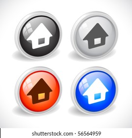 Color 3d buttons for web. Vector