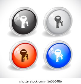 Color 3d buttons for web. Vector