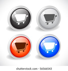 Color 3d buttons for web. Vector