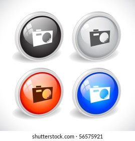 Color 3d buttons for web. Vector