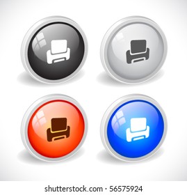 Color 3d buttons for web. Vector