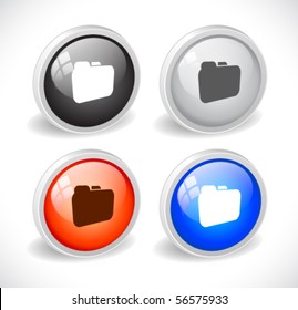 Color 3d buttons for web. Vector